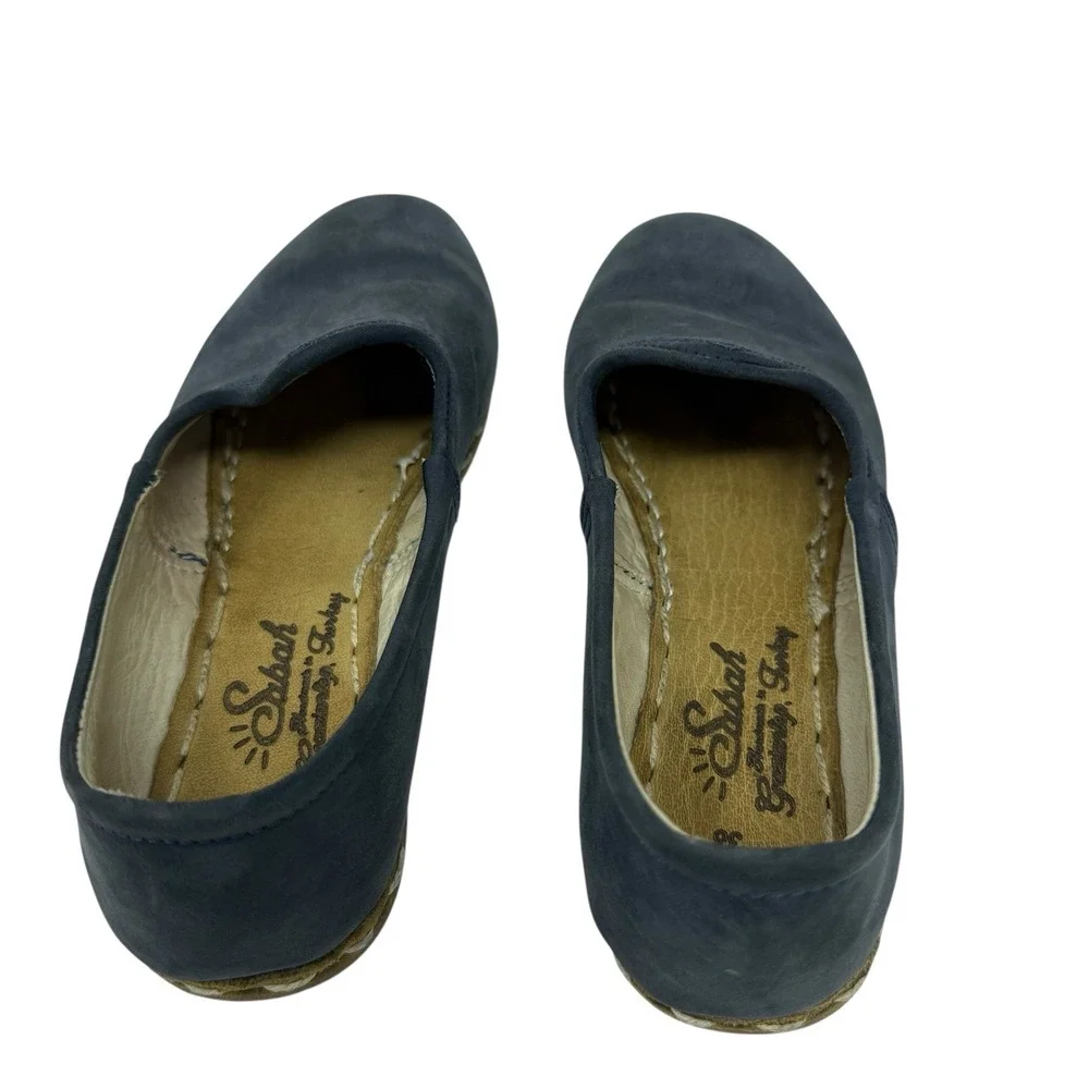 Sabah Turkish Handmade Gray‎ Suede Slip-On Shoes Loafers Women's 38